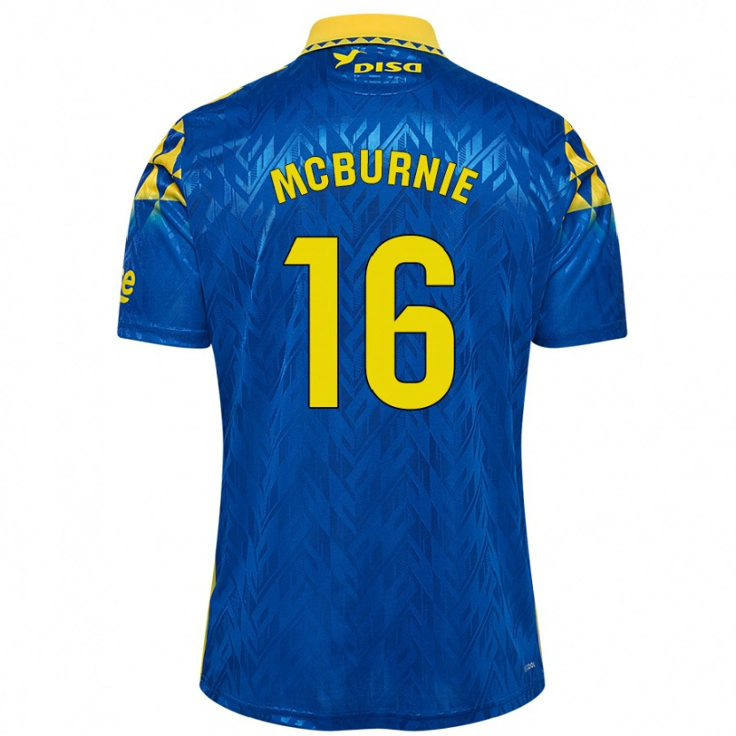 Danxen Mann Oli Mcburnie #16 Blå Gul Bortetrøye Drakt Trøye 2024/25 Skjorter T-Skjorte