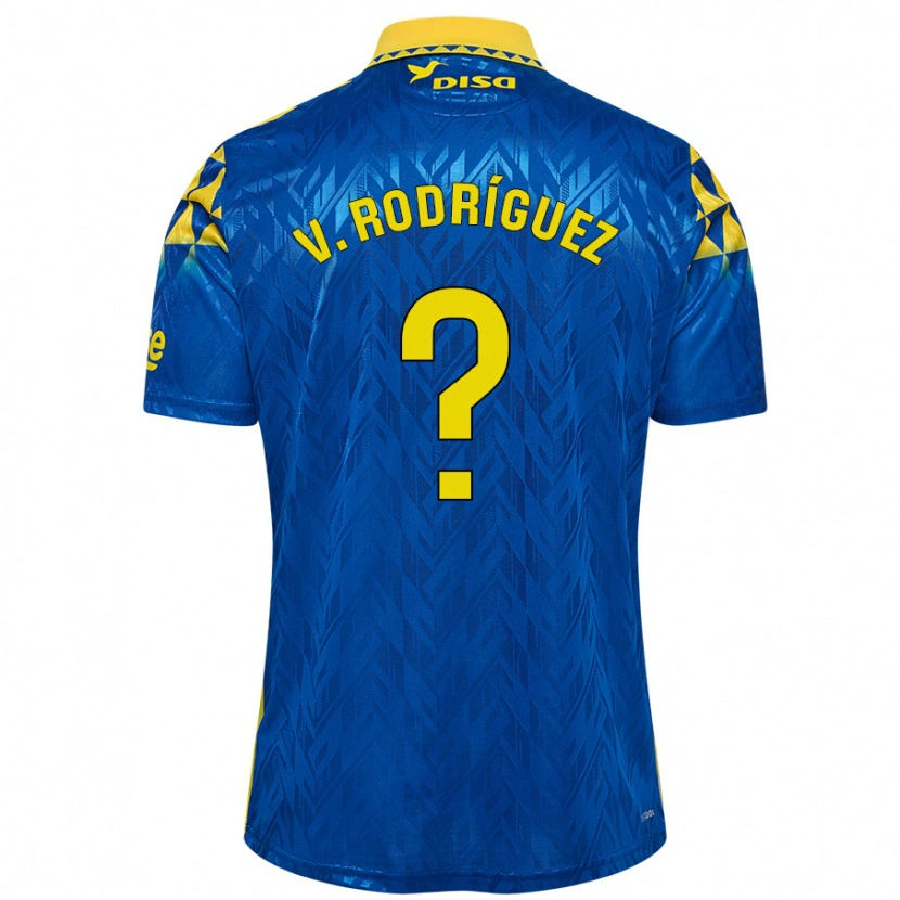 Danxen Mann Carlos Vicente Rodríguez #0 Blå Gul Bortetrøye Drakt Trøye 2024/25 Skjorter T-Skjorte
