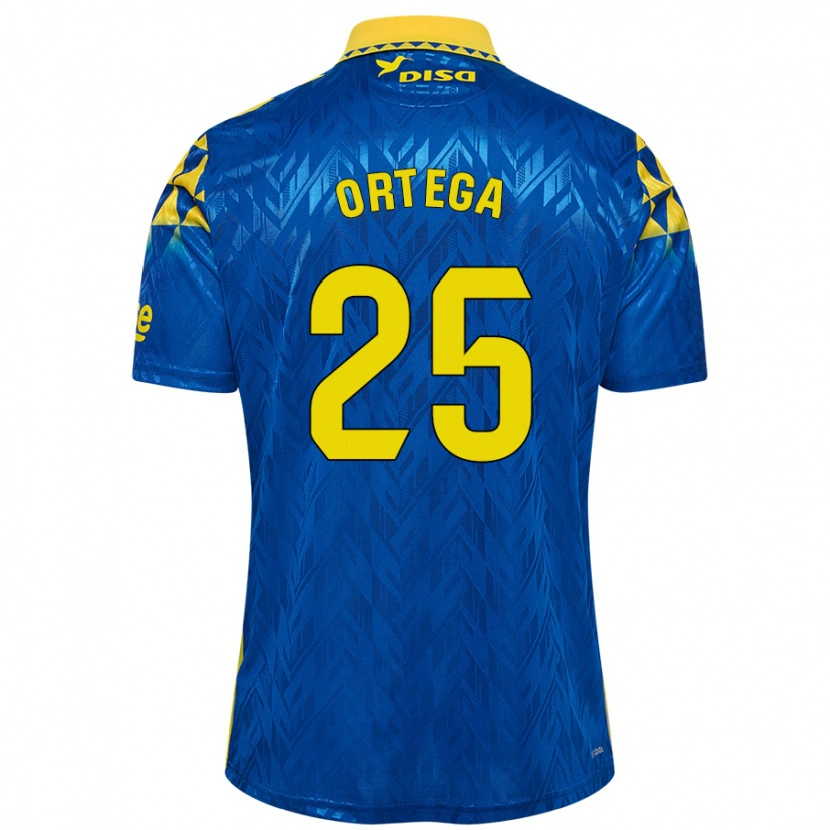 Danxen Mann Edián Ortega #25 Blå Gul Bortetrøye Drakt Trøye 2024/25 Skjorter T-Skjorte