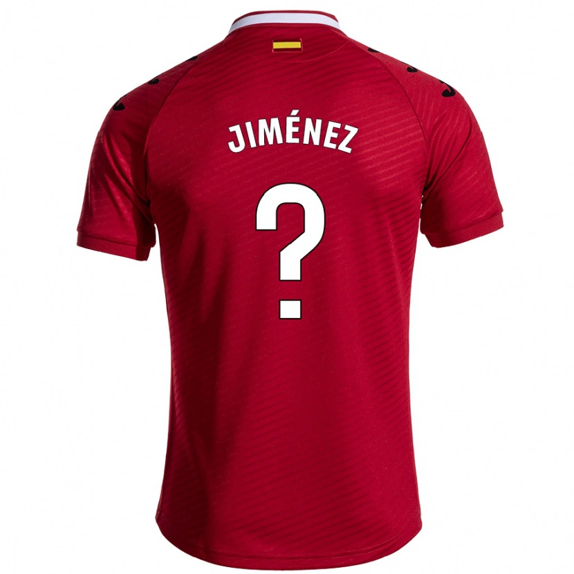 Danxen Mann Javier Jiménez #0 Mørk Rød Bortetrøye Drakt Trøye 2024/25 Skjorter T-Skjorte