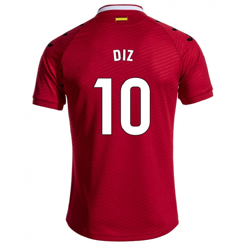 Danxen Mann Rafa Diz #10 Mørk Rød Bortetrøye Drakt Trøye 2024/25 Skjorter T-Skjorte