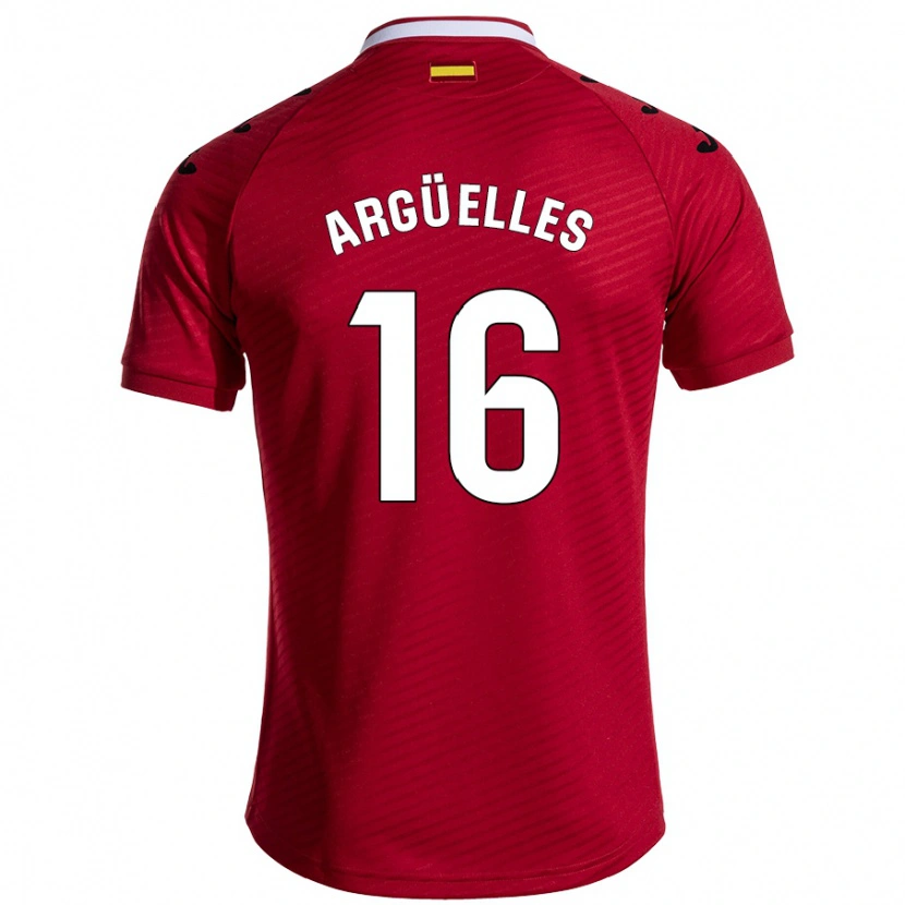 Danxen Mann David Argüelles #16 Mørk Rød Bortetrøye Drakt Trøye 2024/25 Skjorter T-Skjorte
