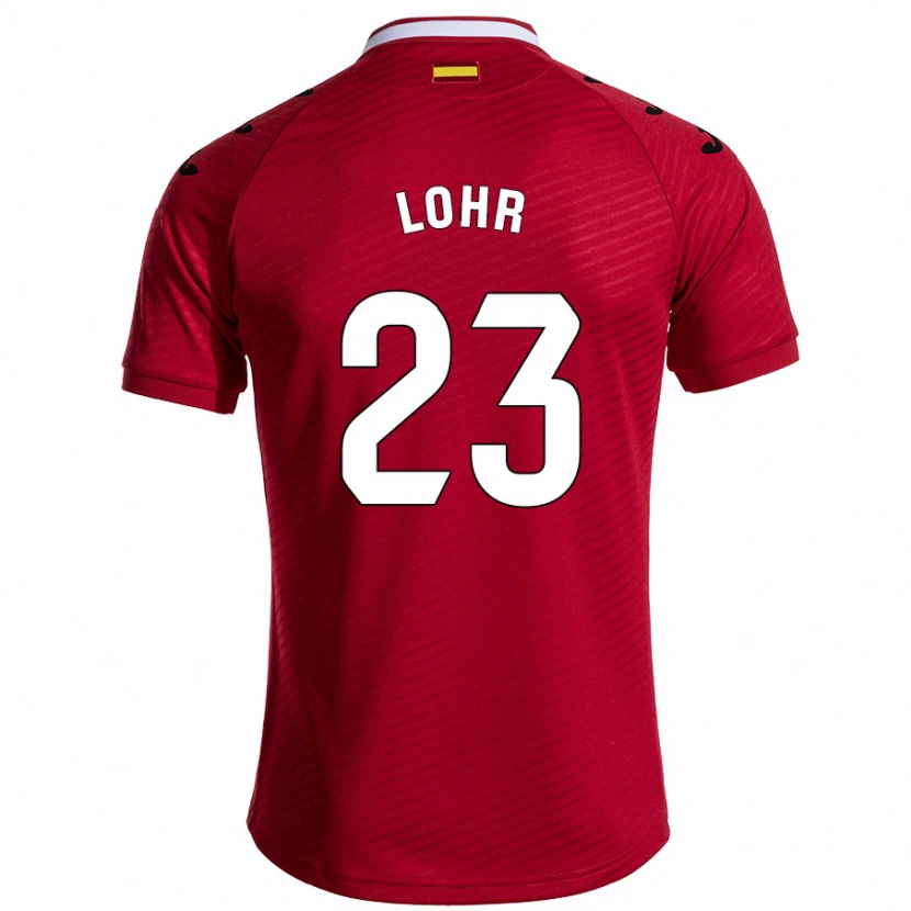 Danxen Mann Luca Lohr #23 Mørk Rød Bortetrøye Drakt Trøye 2024/25 Skjorter T-Skjorte