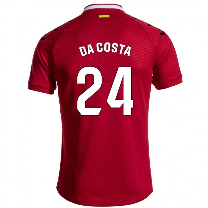 Danxen Mann Coba Da Costa #24 Mørk Rød Bortetrøye Drakt Trøye 2024/25 Skjorter T-Skjorte