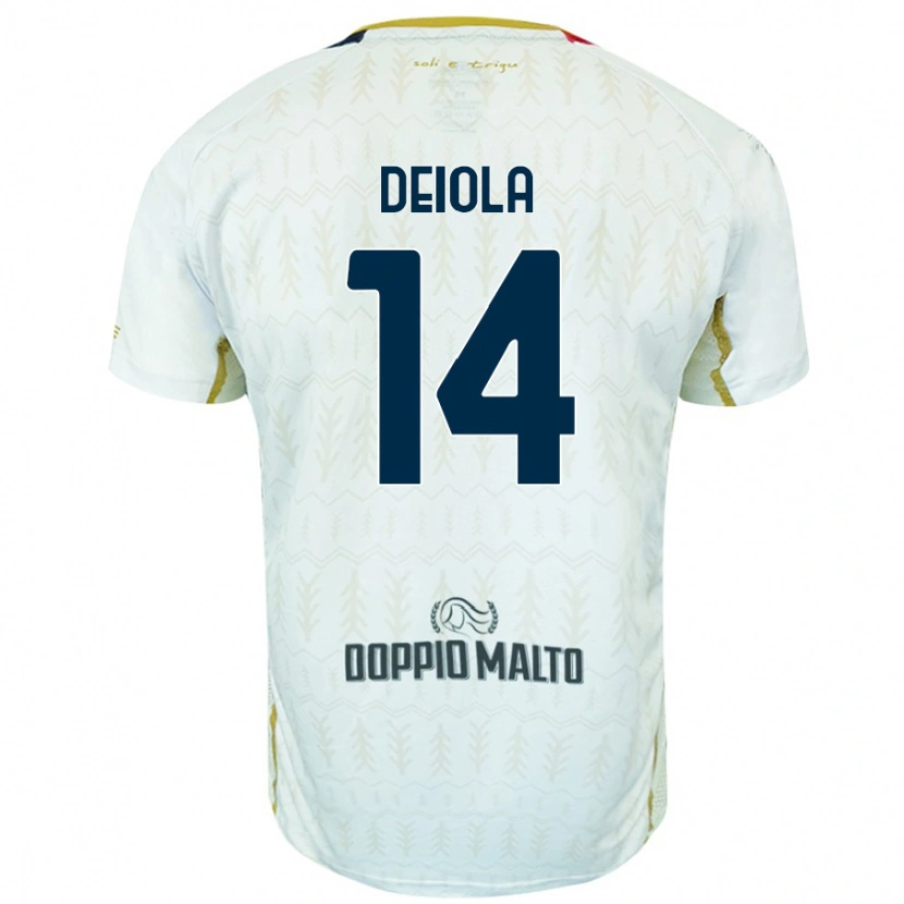 Danxen Mann Alessandro Deiola #14 Hvit Bortetrøye Drakt Trøye 2024/25 Skjorter T-Skjorte