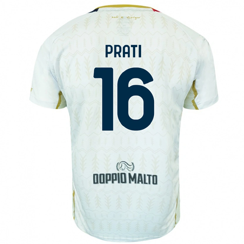 Danxen Mann Matteo Prati #16 Hvit Bortetrøye Drakt Trøye 2024/25 Skjorter T-Skjorte