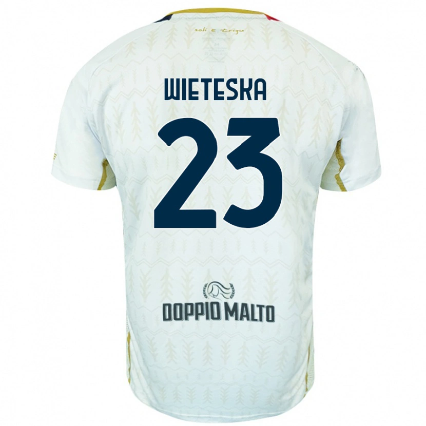 Danxen Mann Mateusz Wieteska #23 Hvit Bortetrøye Drakt Trøye 2024/25 Skjorter T-Skjorte