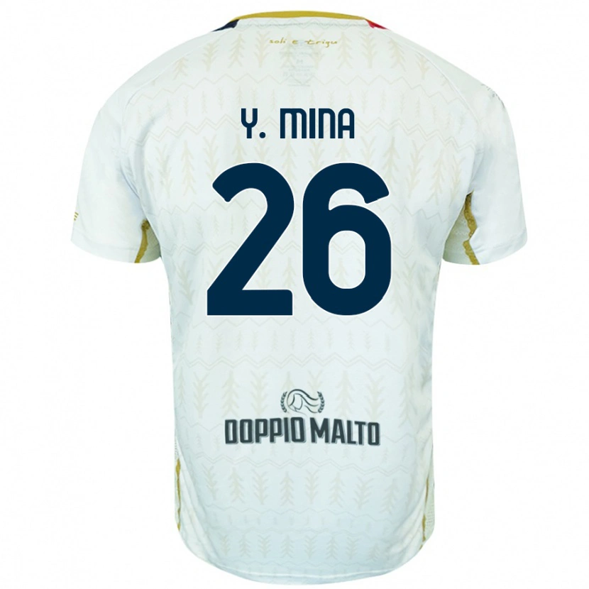 Danxen Mann Yerry Mina #26 Hvit Bortetrøye Drakt Trøye 2024/25 Skjorter T-Skjorte
