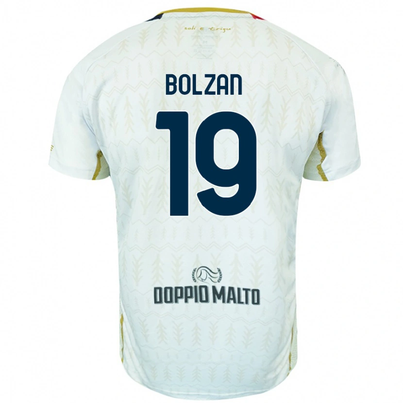 Danxen Mann Alessandro Bolzan #19 Hvit Bortetrøye Drakt Trøye 2024/25 Skjorter T-Skjorte