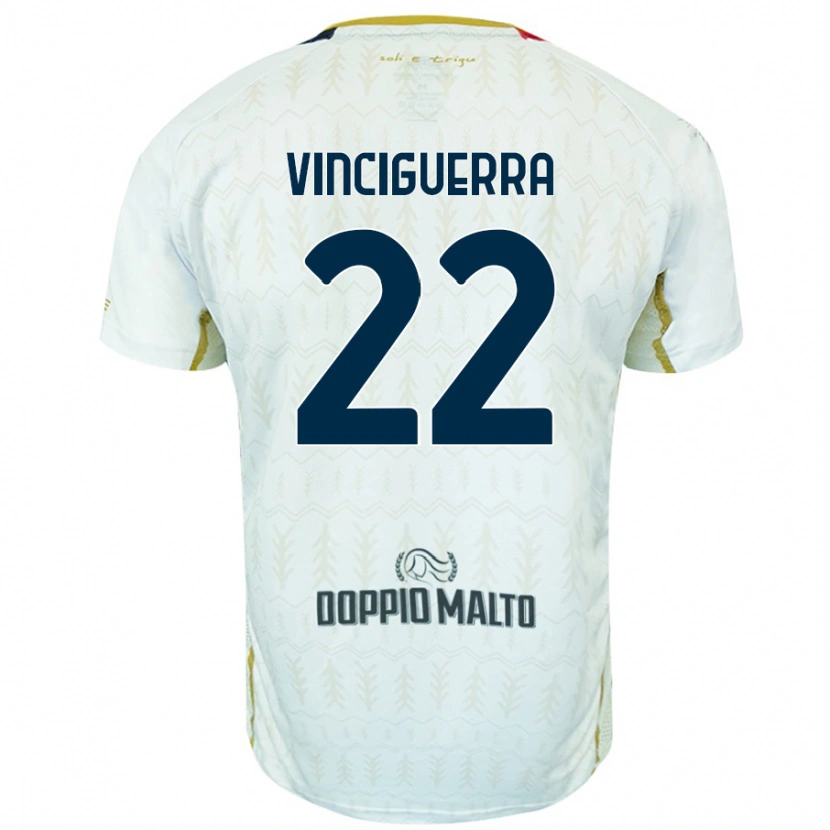 Danxen Mann Alessandro Vinciguerra #22 Hvit Bortetrøye Drakt Trøye 2024/25 Skjorter T-Skjorte
