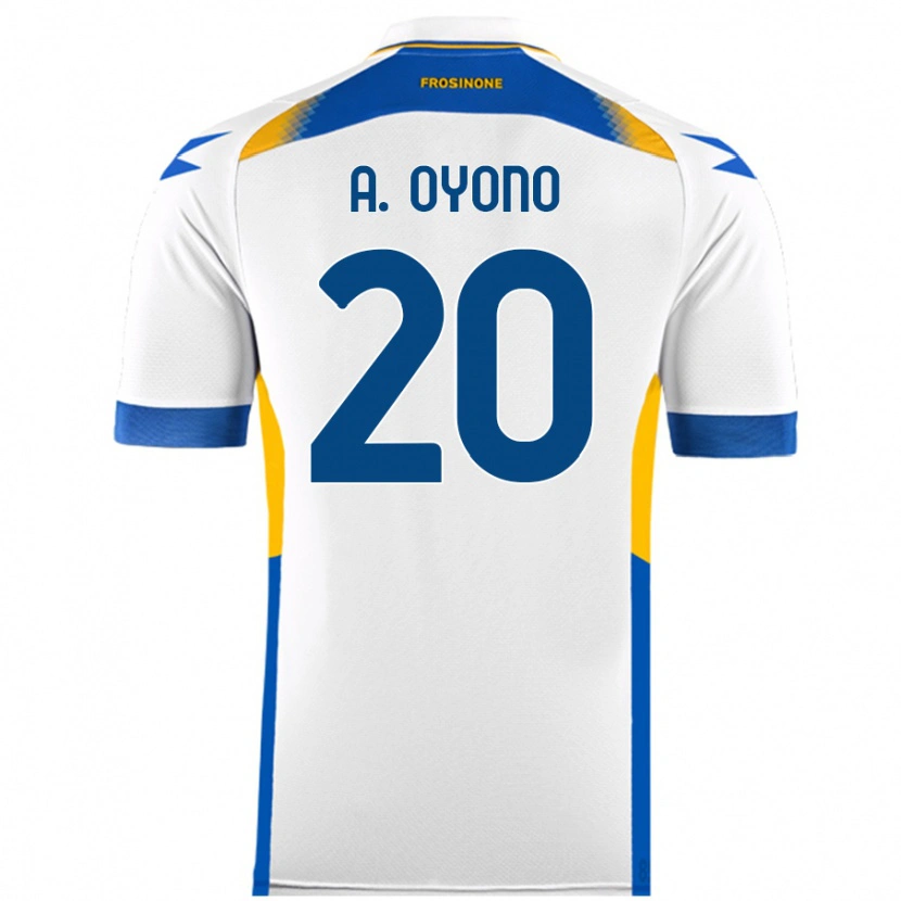 Danxen Mann Anthony Oyono #20 Hvit Bortetrøye Drakt Trøye 2024/25 Skjorter T-Skjorte