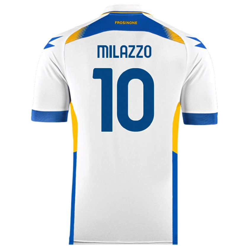 Danxen Mann Simone Milazzo #10 Hvit Bortetrøye Drakt Trøye 2024/25 Skjorter T-Skjorte