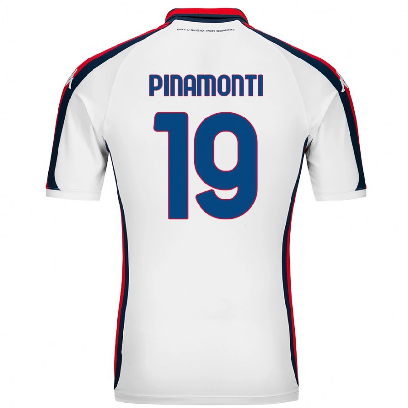 Danxen Mann Andrea Pinamonti #19 Hvit Bortetrøye Drakt Trøye 2024/25 Skjorter T-Skjorte