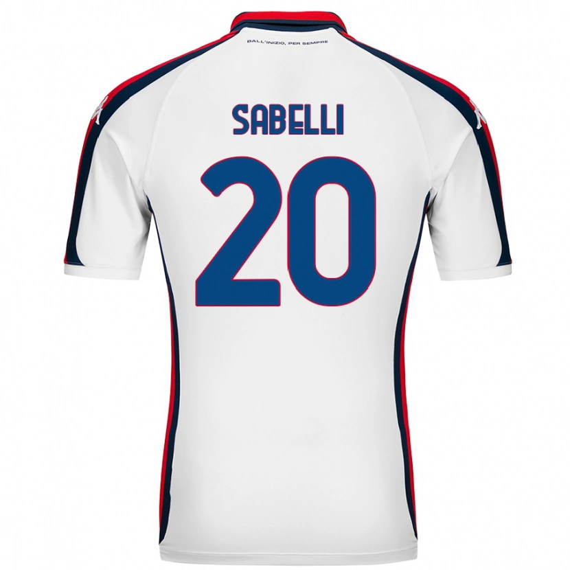 Danxen Mann Stefano Sabelli #20 Hvit Bortetrøye Drakt Trøye 2024/25 Skjorter T-Skjorte