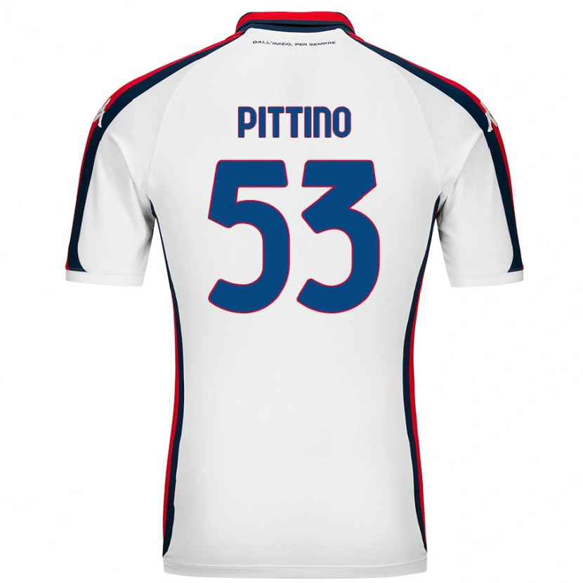 Danxen Mann Tommaso Pittino #53 Hvit Bortetrøye Drakt Trøye 2024/25 Skjorter T-Skjorte