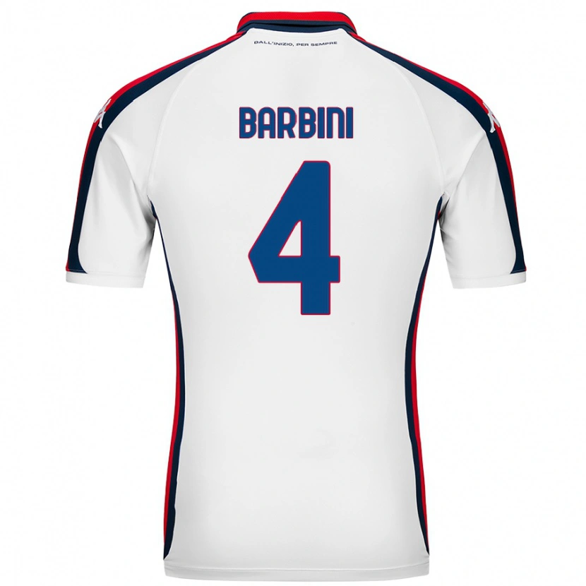 Danxen Mann Matteo Barbini #4 Hvit Bortetrøye Drakt Trøye 2024/25 Skjorter T-Skjorte