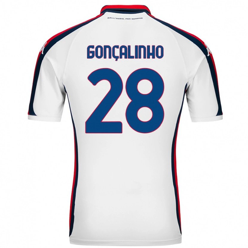 Danxen Mann João Gonçalinho #28 Hvit Bortetrøye Drakt Trøye 2024/25 Skjorter T-Skjorte