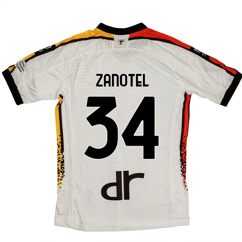 Danxen Mann Giovanni Zanotel #34 Hvit Svart Bortetrøye Drakt Trøye 2024/25 Skjorter T-Skjorte