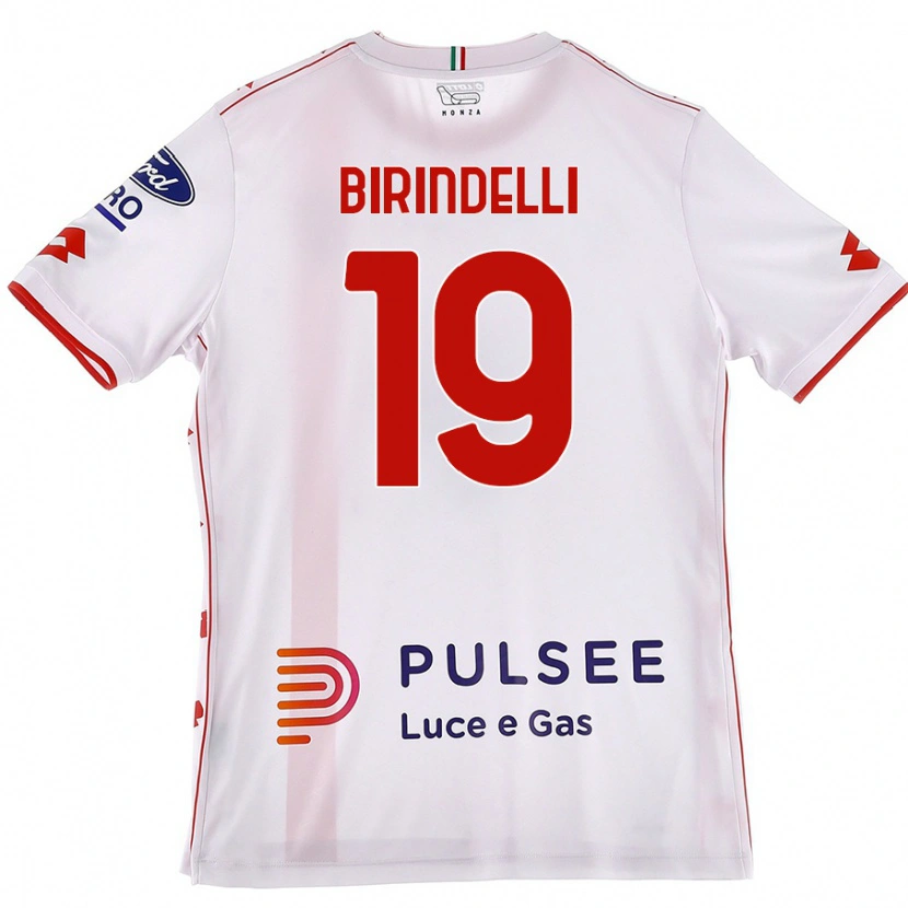 Danxen Mann Samuele Birindelli #19 Hvit Rød Bortetrøye Drakt Trøye 2024/25 Skjorter T-Skjorte