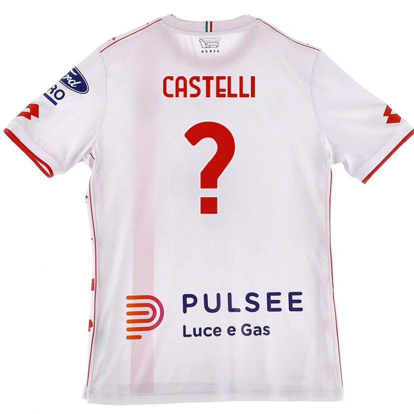Danxen Mann Davide Castelli #0 Hvit Rød Bortetrøye Drakt Trøye 2024/25 Skjorter T-Skjorte