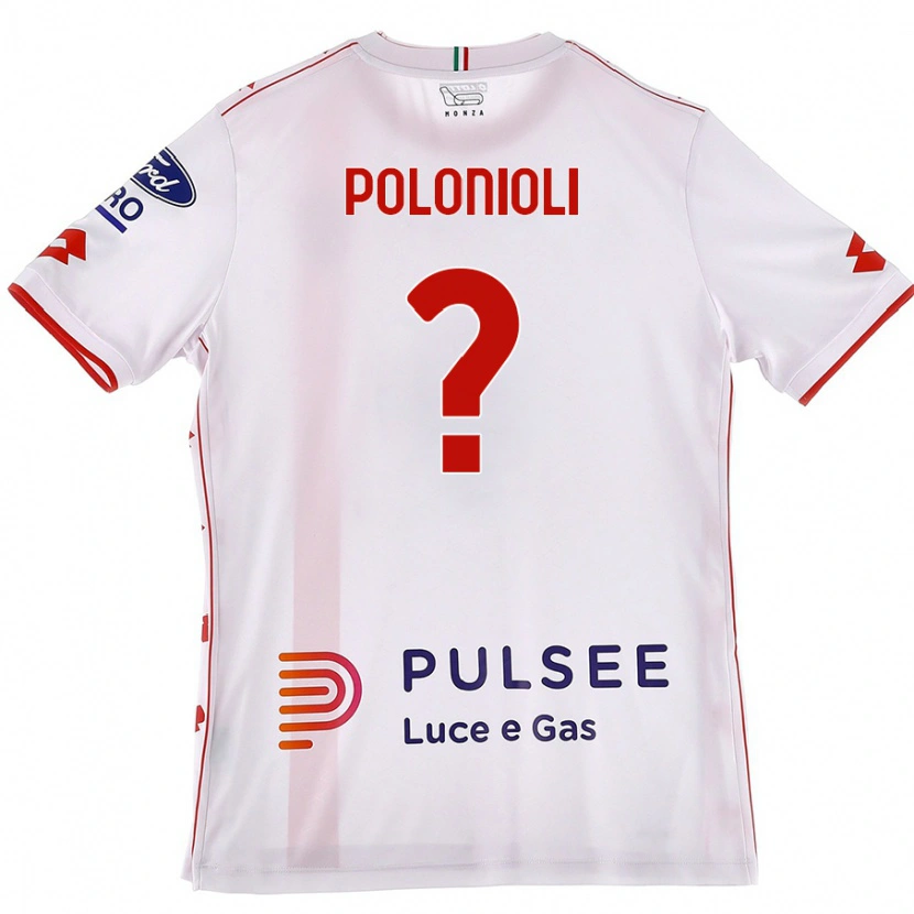 Danxen Mann Matteo Polonioli #0 Hvit Rød Bortetrøye Drakt Trøye 2024/25 Skjorter T-Skjorte