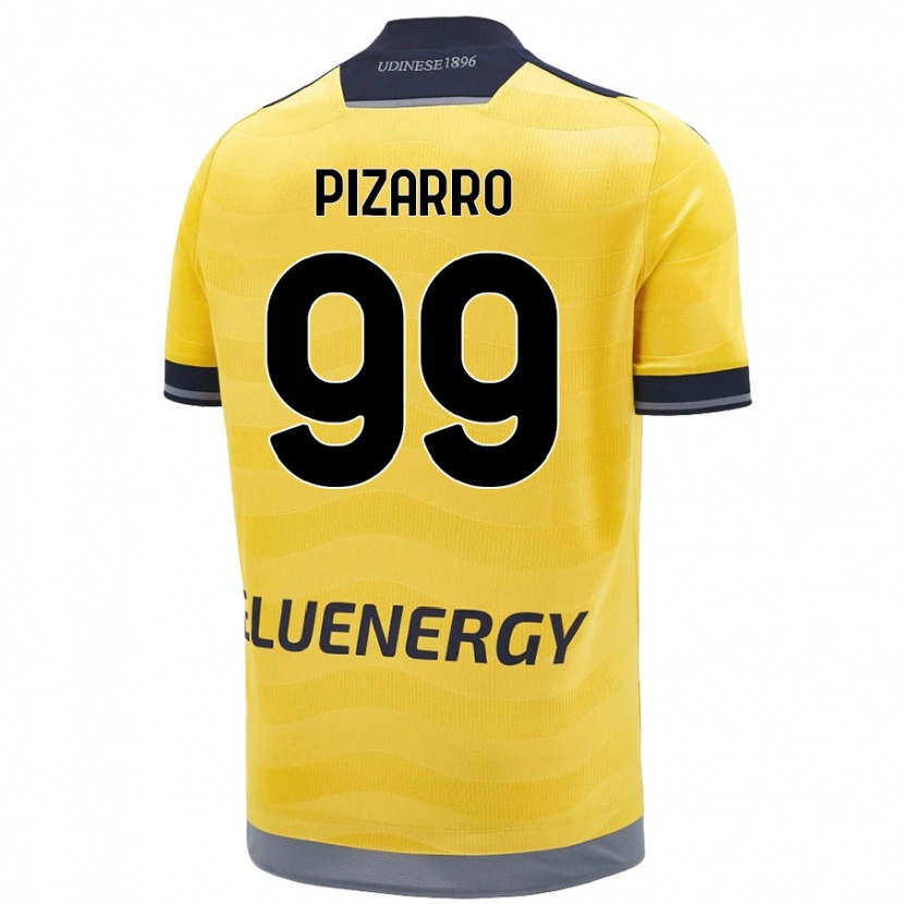 Danxen Mann Damián Pizarro #99 Gyllen Bortetrøye Drakt Trøye 2024/25 Skjorter T-Skjorte
