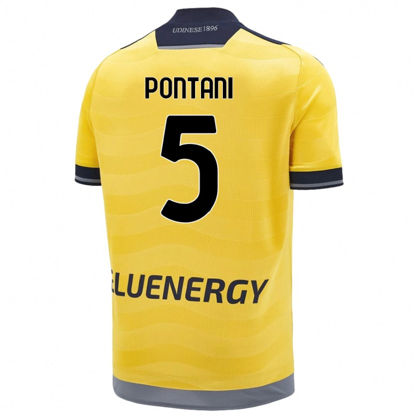 Danxen Mann Leonardo Pontani #5 Gyllen Bortetrøye Drakt Trøye 2024/25 Skjorter T-Skjorte