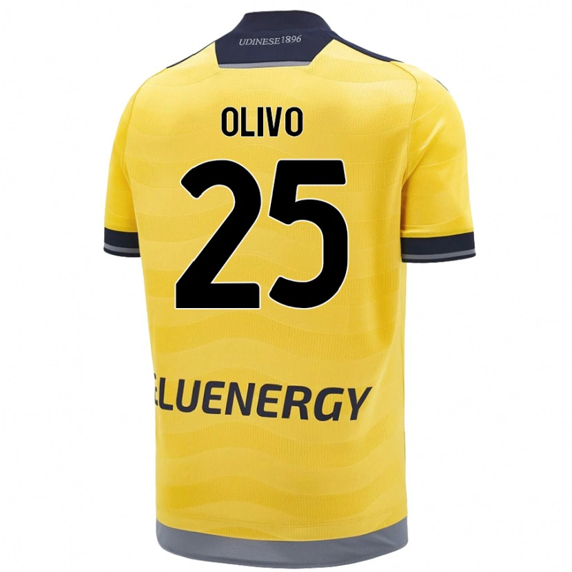 Danxen Mann Gioele Olivo #25 Gyllen Bortetrøye Drakt Trøye 2024/25 Skjorter T-Skjorte