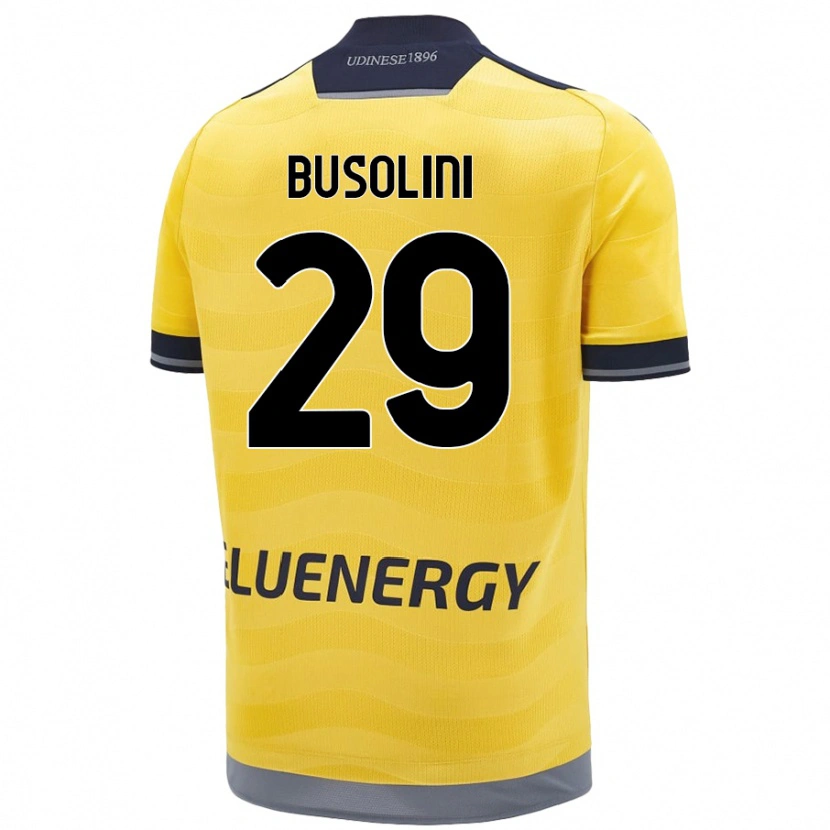 Danxen Mann Alessandro Busolini #29 Gyllen Bortetrøye Drakt Trøye 2024/25 Skjorter T-Skjorte