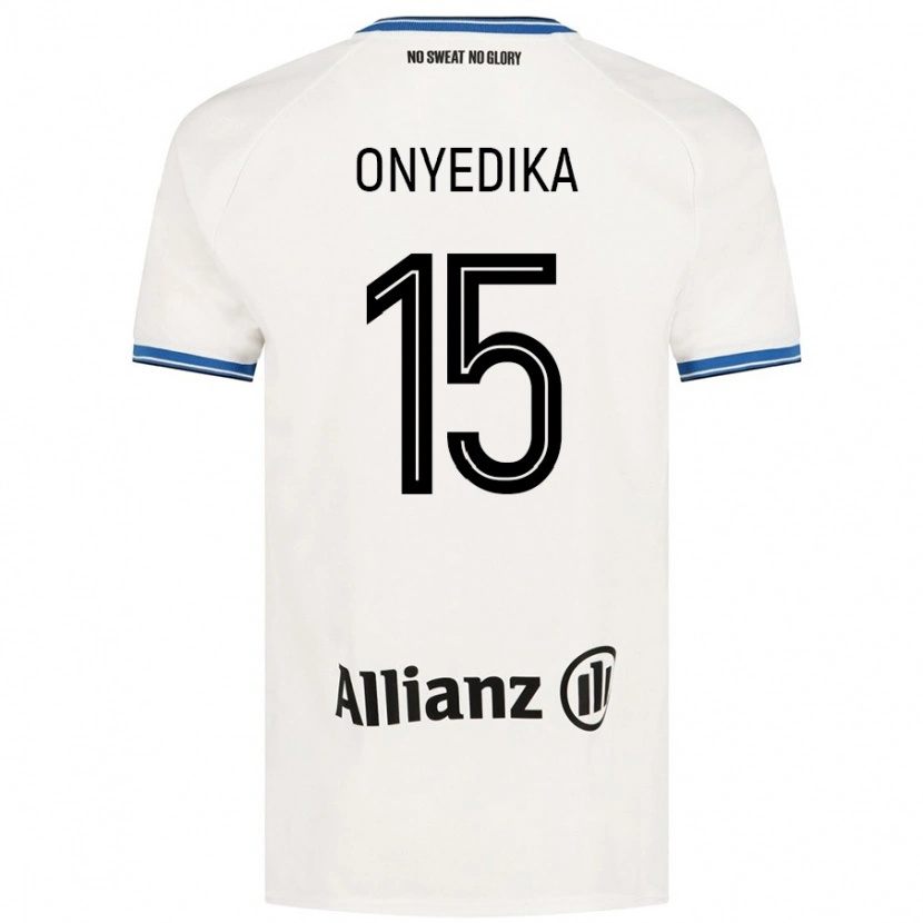 Danxen Mann Raphael Onyedika #15 Hvit Bortetrøye Drakt Trøye 2024/25 Skjorter T-Skjorte