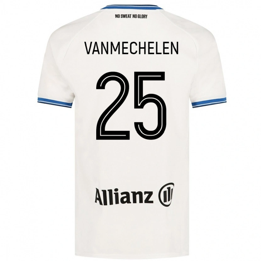 Danxen Mann Davinia Vanmechelen #25 Hvit Bortetrøye Drakt Trøye 2024/25 Skjorter T-Skjorte