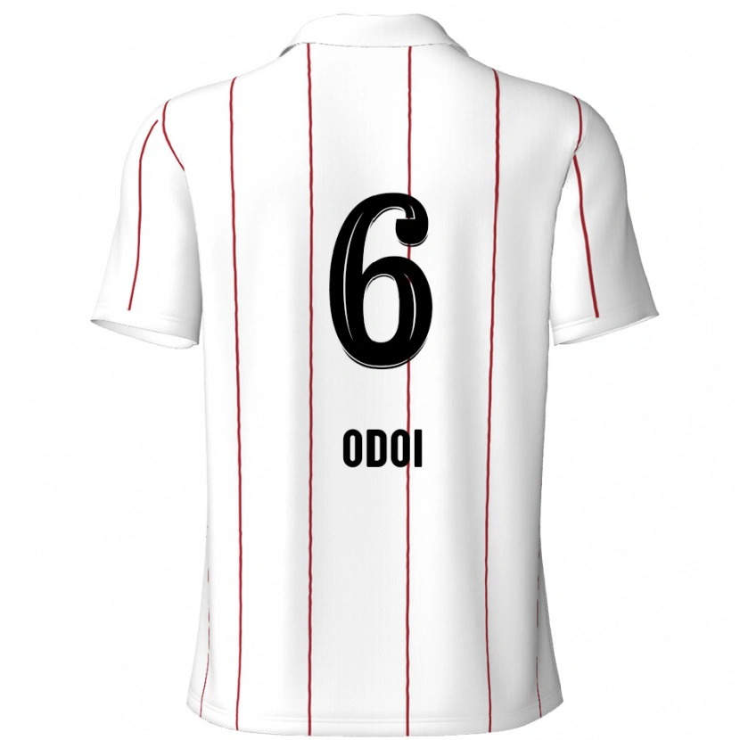 Danxen Mann Denis Odoi #6 Hvit Svart Bortetrøye Drakt Trøye 2024/25 Skjorter T-Skjorte