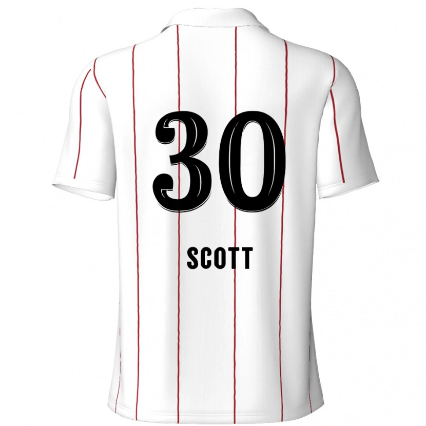 Danxen Mann Christopher Scott #30 Hvit Svart Bortetrøye Drakt Trøye 2024/25 Skjorter T-Skjorte