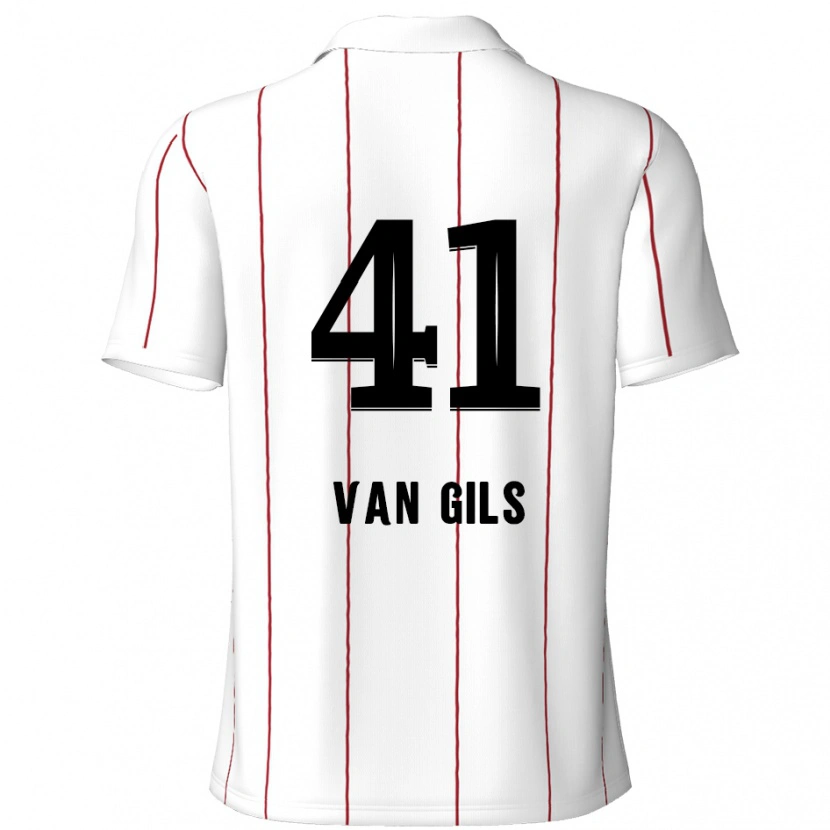 Danxen Mann Mathis Van Gils #41 Hvit Svart Bortetrøye Drakt Trøye 2024/25 Skjorter T-Skjorte