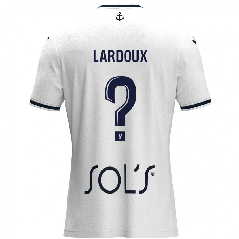 Danxen Mann Raphaël Lardoux #0 Hvit Mørkeblå Bortetrøye Drakt Trøye 2024/25 Skjorter T-Skjorte