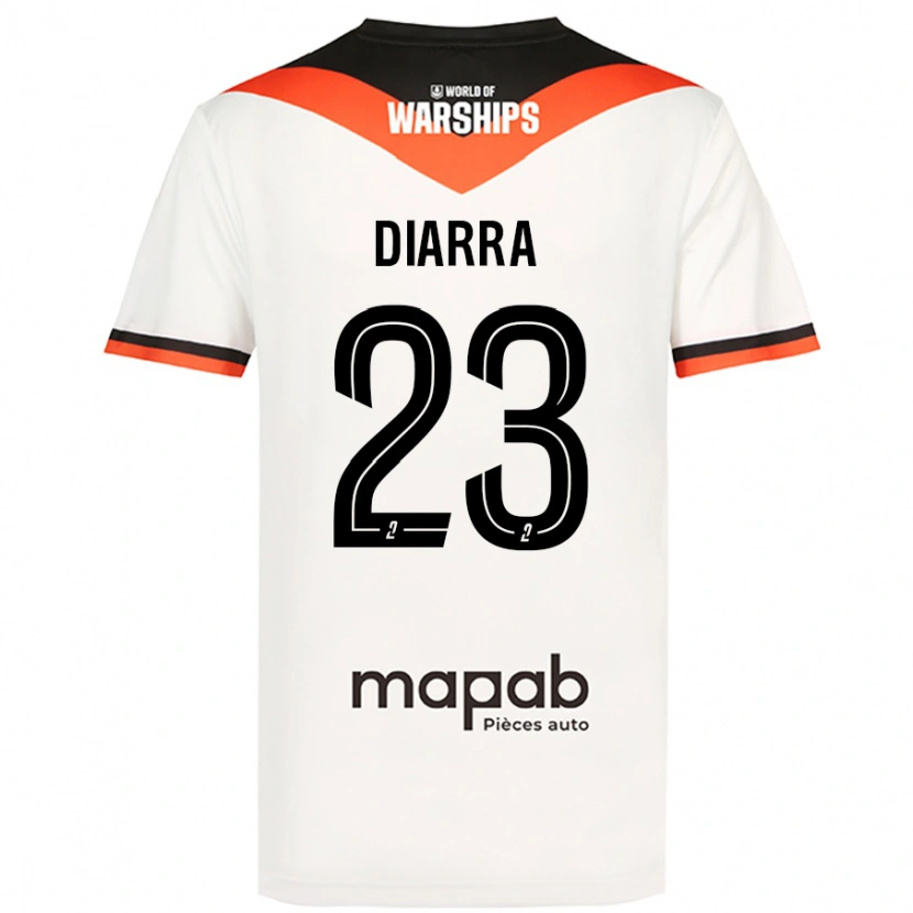 Danxen Mann Stéphane Diarra #23 Hvit Bortetrøye Drakt Trøye 2024/25 Skjorter T-Skjorte