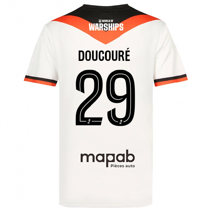 Danxen Mann Siriné Doucouré #29 Hvit Bortetrøye Drakt Trøye 2024/25 Skjorter T-Skjorte