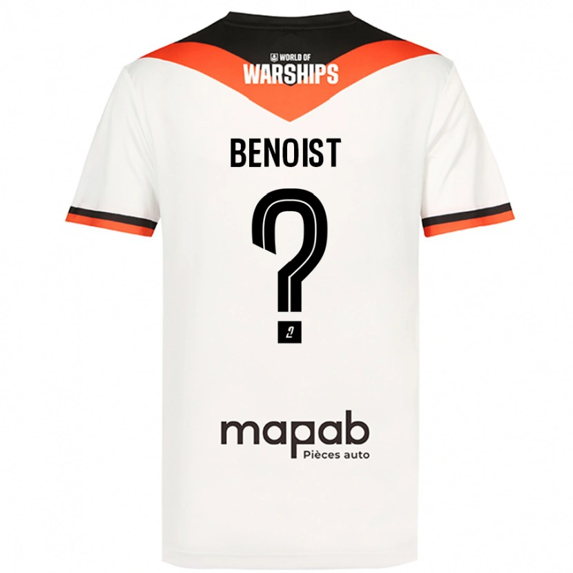 Danxen Mann Baptiste Benoist #0 Hvit Bortetrøye Drakt Trøye 2024/25 Skjorter T-Skjorte