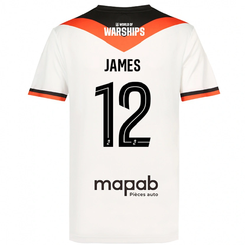 Danxen Mann Isaac James #12 Hvit Bortetrøye Drakt Trøye 2024/25 Skjorter T-Skjorte