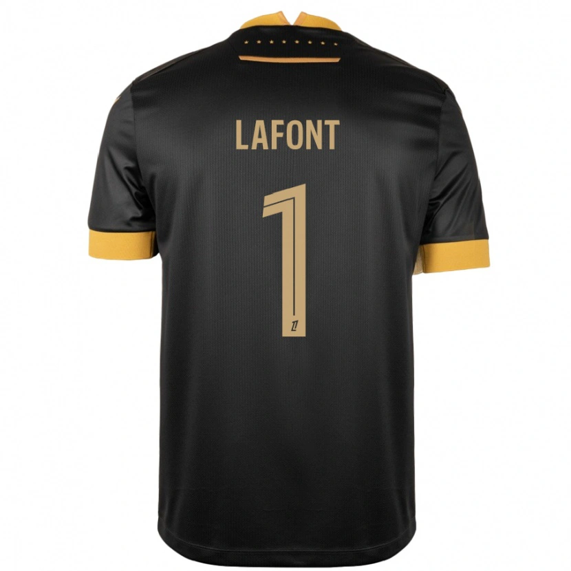 Danxen Mann Alban Lafont #1 Svart Brun Bortetrøye Drakt Trøye 2024/25 Skjorter T-Skjorte