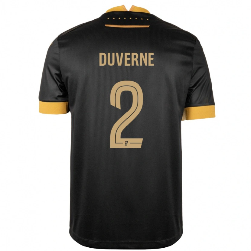 Danxen Mann Jean-Kévin Duverne #2 Svart Brun Bortetrøye Drakt Trøye 2024/25 Skjorter T-Skjorte