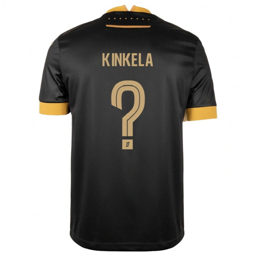 Danxen Mann Anthony Kinkela #0 Svart Brun Bortetrøye Drakt Trøye 2024/25 Skjorter T-Skjorte
