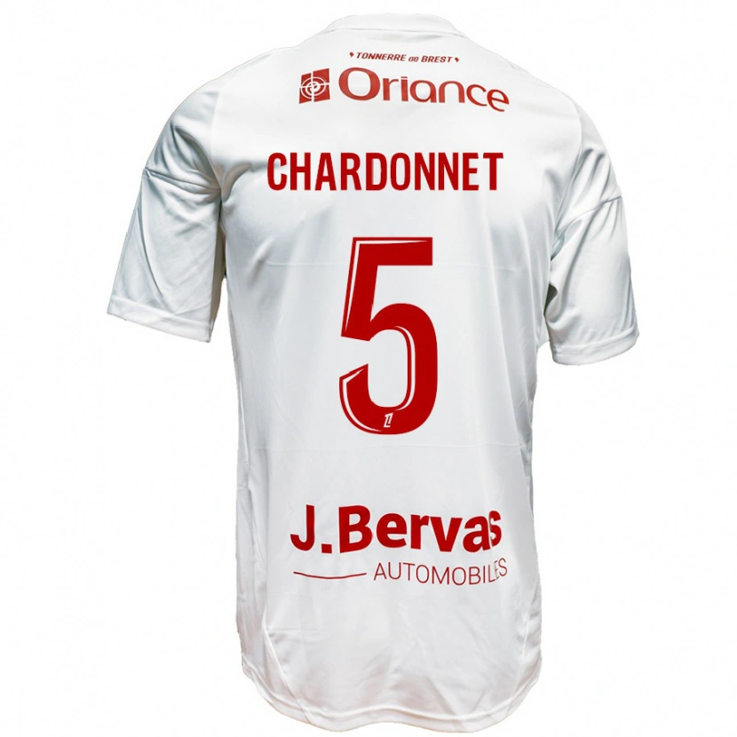 Danxen Mann Brendan Chardonnet #5 Hvit Rød Bortetrøye Drakt Trøye 2024/25 Skjorter T-Skjorte