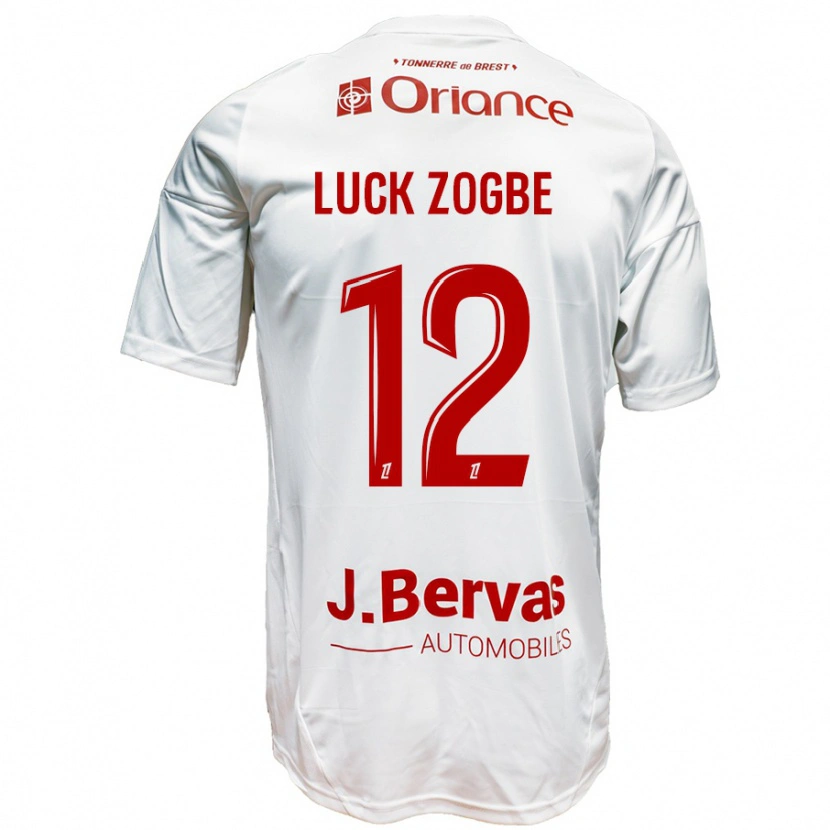 Danxen Mann Luck Zogbé #12 Hvit Rød Bortetrøye Drakt Trøye 2024/25 Skjorter T-Skjorte