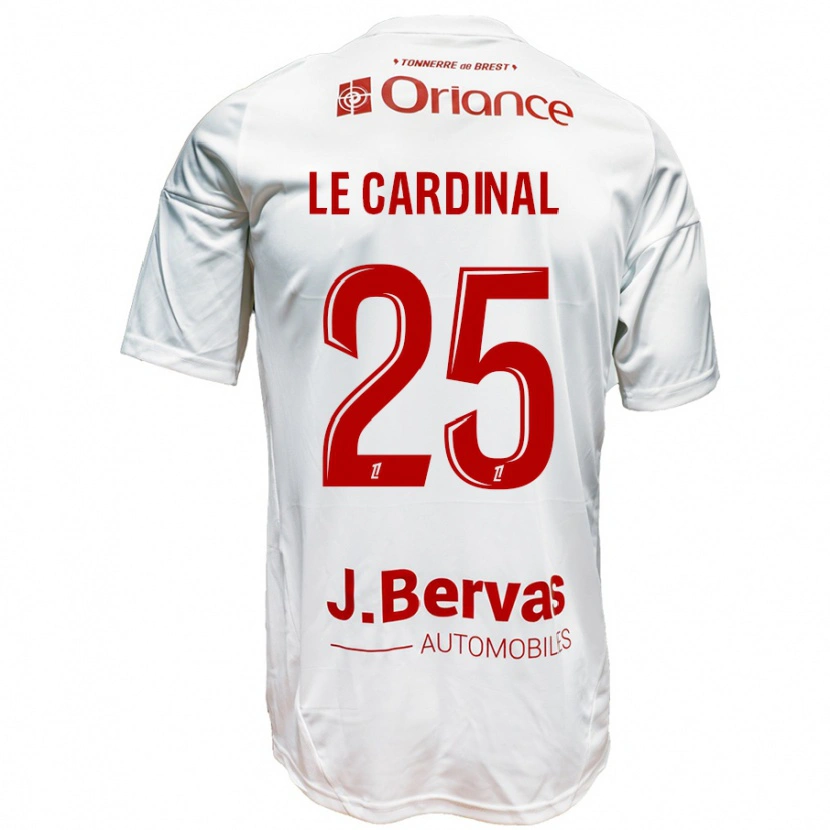 Danxen Mann Julien Le Cardinal #25 Hvit Rød Bortetrøye Drakt Trøye 2024/25 Skjorter T-Skjorte