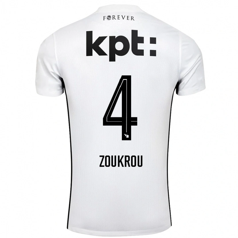 Danxen Mann Tanguy Zoukrou #4 Hvit Svart Bortetrøye Drakt Trøye 2024/25 Skjorter T-Skjorte