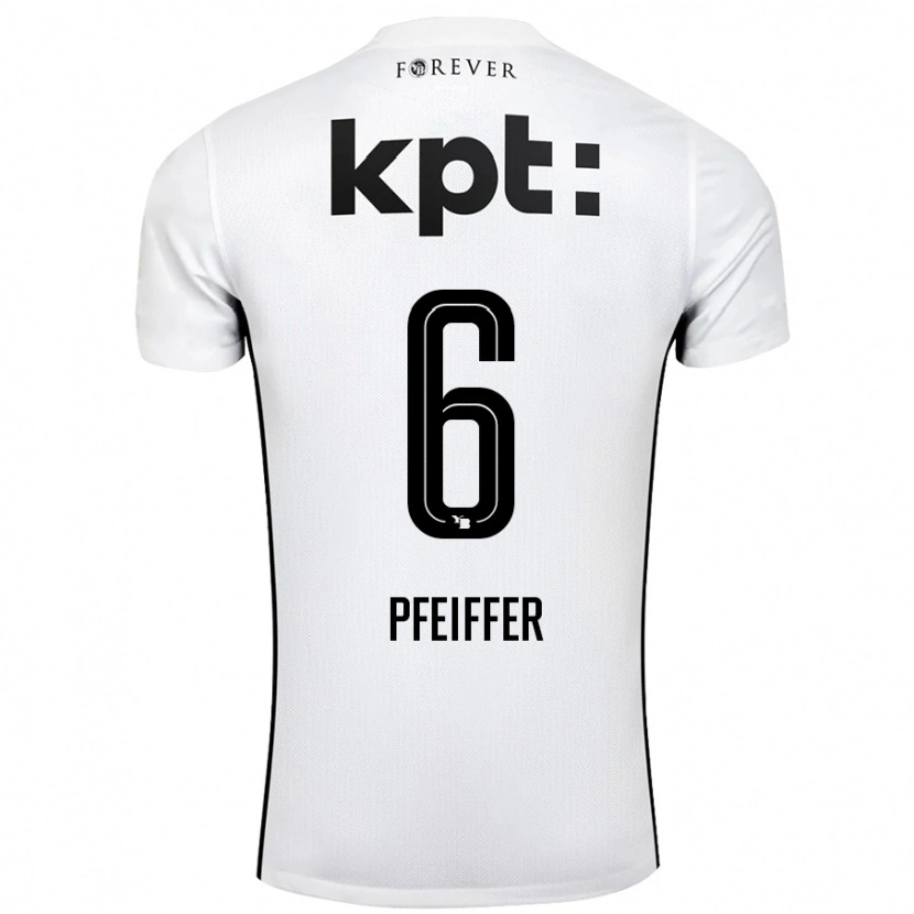 Danxen Mann Patric Pfeiffer #6 Hvit Svart Bortetrøye Drakt Trøye 2024/25 Skjorter T-Skjorte