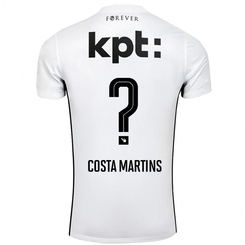 Danxen Mann Yvann Costa Martins #0 Hvit Svart Bortetrøye Drakt Trøye 2024/25 Skjorter T-Skjorte