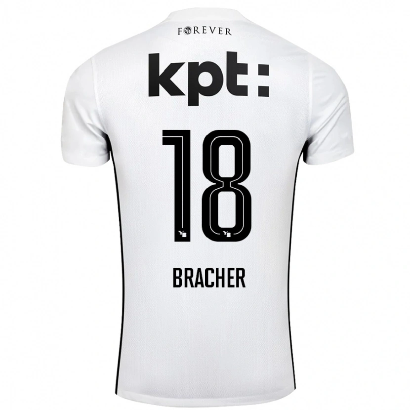 Danxen Mann Jasha Bracher #18 Hvit Svart Bortetrøye Drakt Trøye 2024/25 Skjorter T-Skjorte