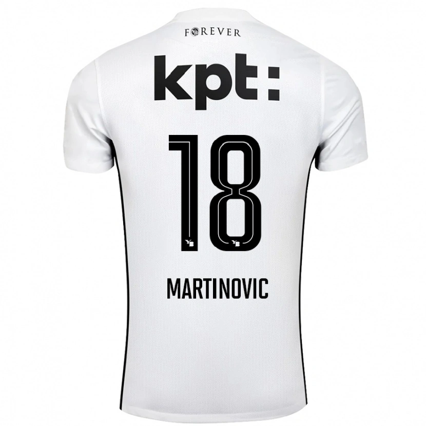 Danxen Mann Denis Martinovic #18 Hvit Svart Bortetrøye Drakt Trøye 2024/25 Skjorter T-Skjorte